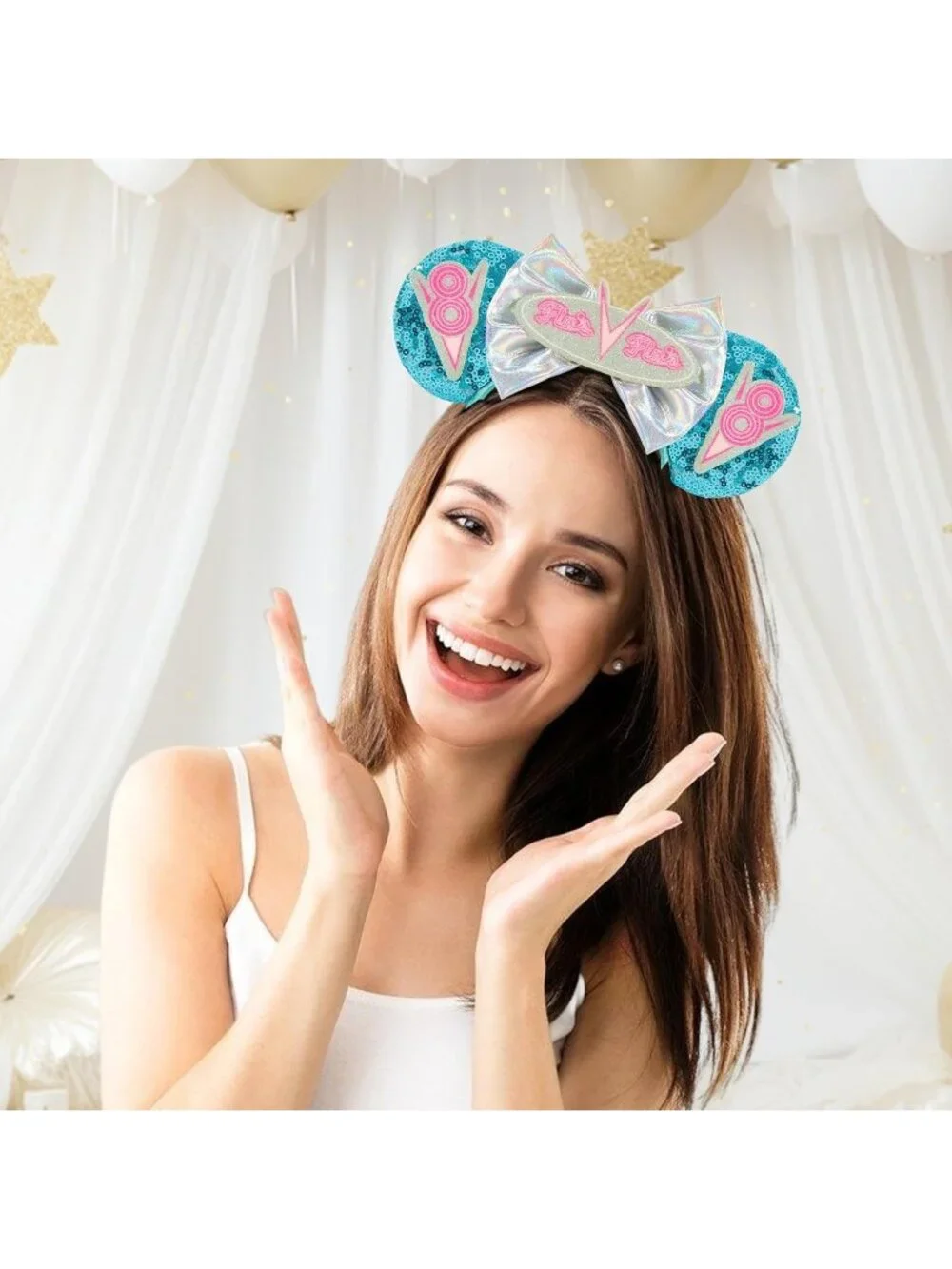 Women Light blue Cartoon Mickey Mouse Costume Headband For Cosplay